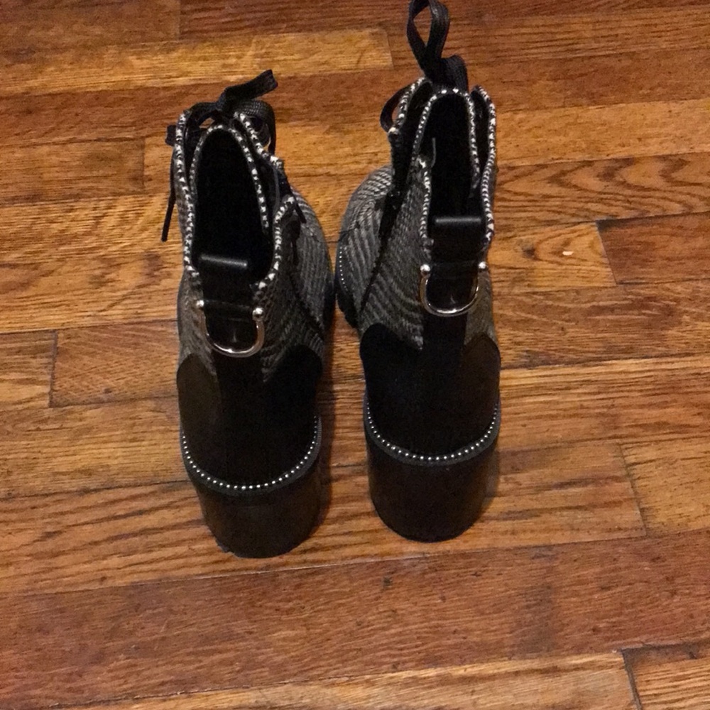 Aldo Black & White Glen Plaid Booties - Picture 7 of 12